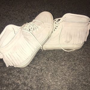 Vans leather fringe tennis shoes